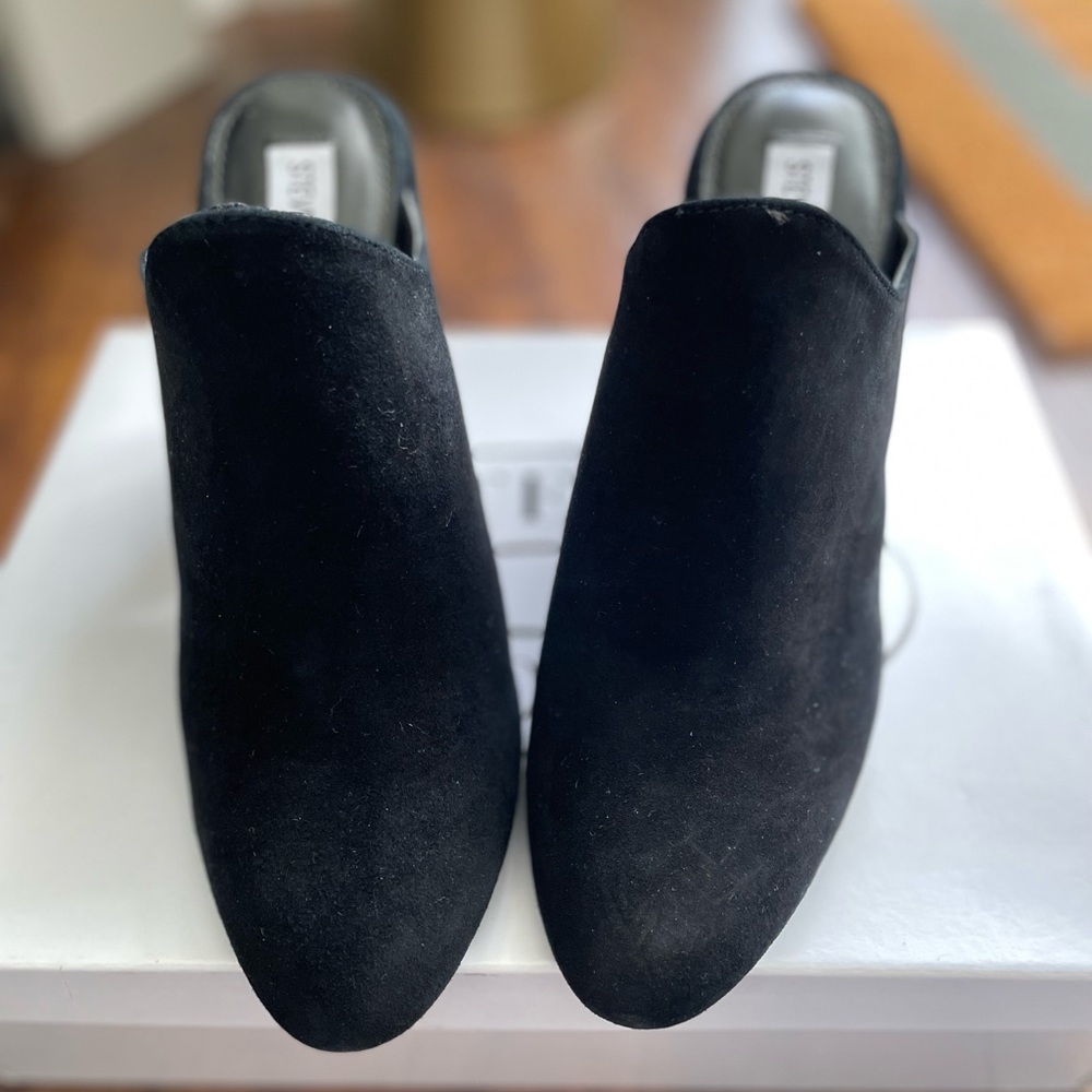 Steve Madden Sinclaire Black Suede Mules 7.5